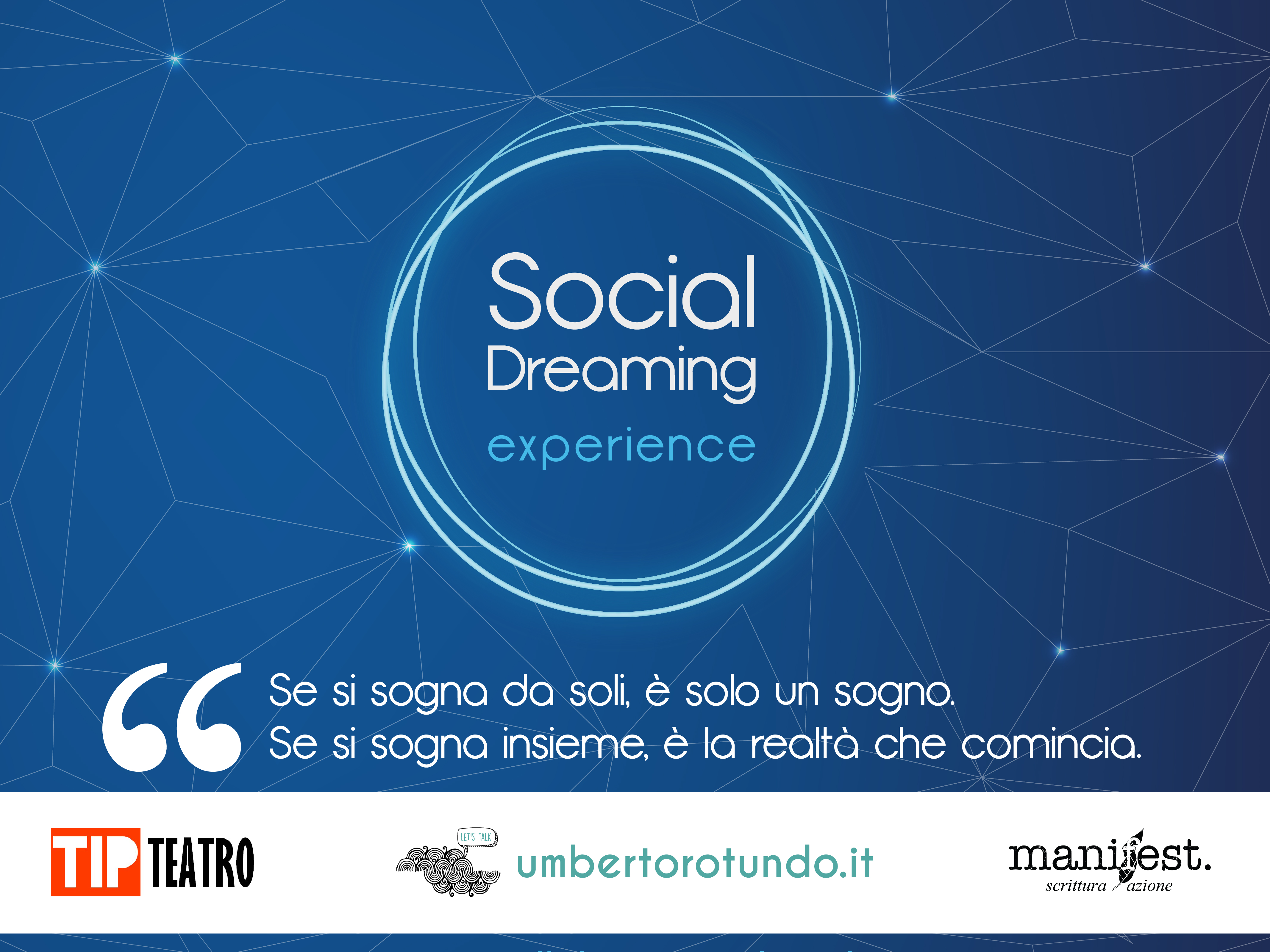Il 27 ottobre primo social dreaming experience al TIP Teatro Lamezia Terme
