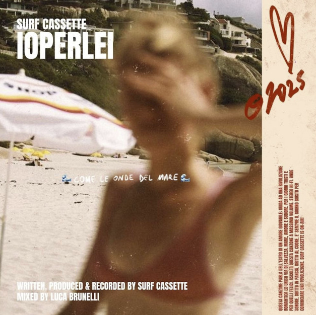 Copertina del singolo io per lei dei Surf Cassette, band indie rock e garage pop di Milano.